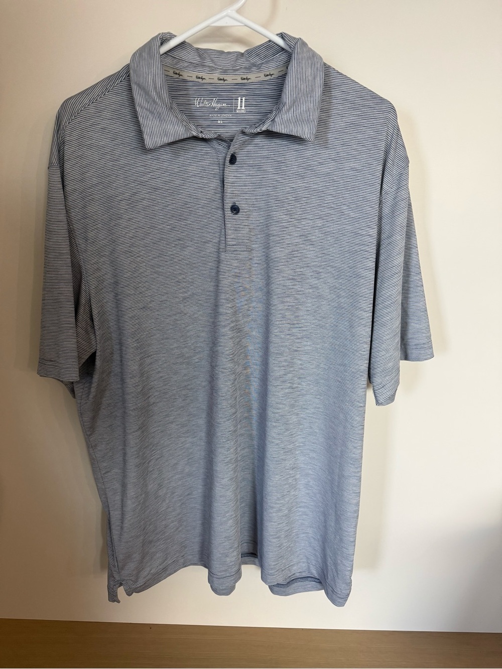 Walter Hagen Men's Light Blue Micro-Stripe Polo